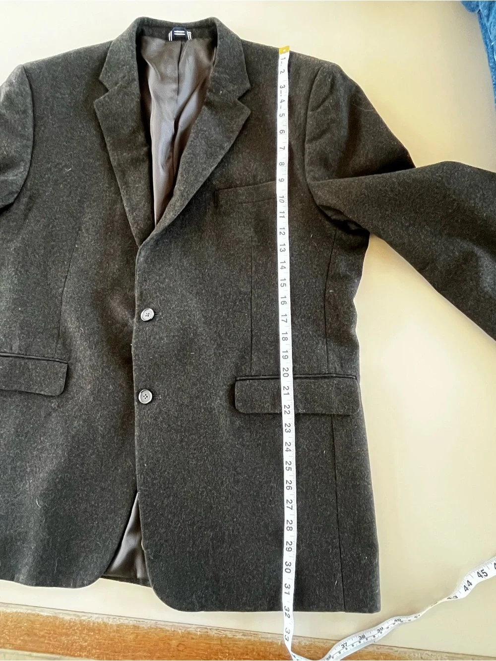 Men’s Nautica wool sports coat, dark malted charcoal brown